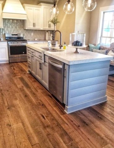Beautiful remodeled kitchen with wood floors in Auburn, KY from Shop at Home Carpets