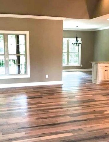 Beautiful hardwood flooring in a kitchen in Bowling Green, KY from Shop at Home Carpets