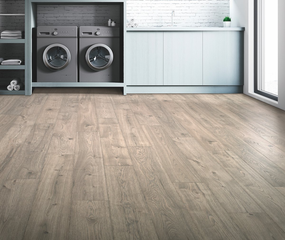 Hardwood flooring for the laundry room