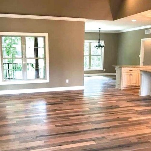 Beautiful hardwood flooring in a kitchen in Bowling Green, KY from Shop at Home Carpets