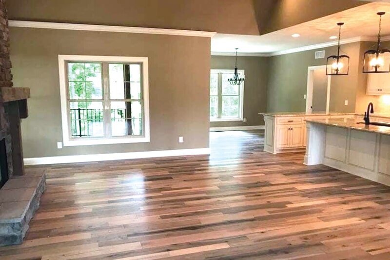 Beautiful hardwood flooring in a kitchen in Bowling Green, KY from Shop at Home Carpets